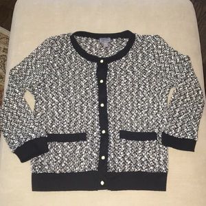 CARDIGAN. TWEED WITH GOLD METALLIC